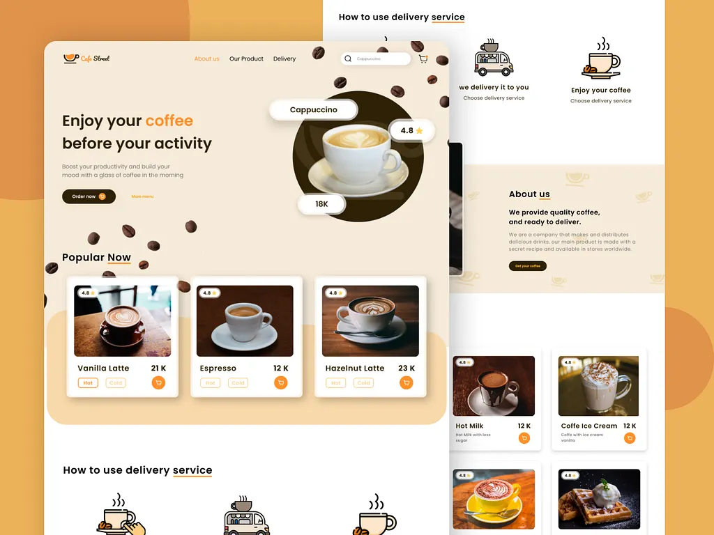 Thumbnail Cafe Street - Landing Page