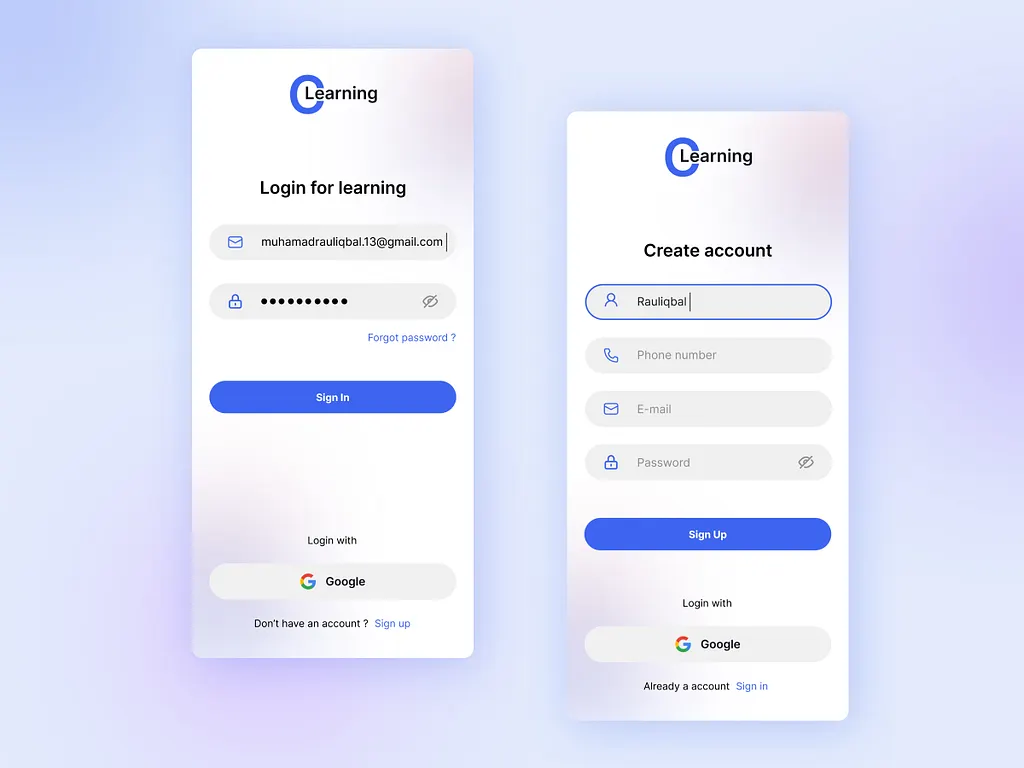 Thumbnail Login Register Design